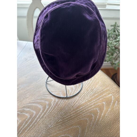 VTG Banana Republic 100% Cotton Purple Velvet Bucket Hat Whimsigoth | S‎ main image 7
